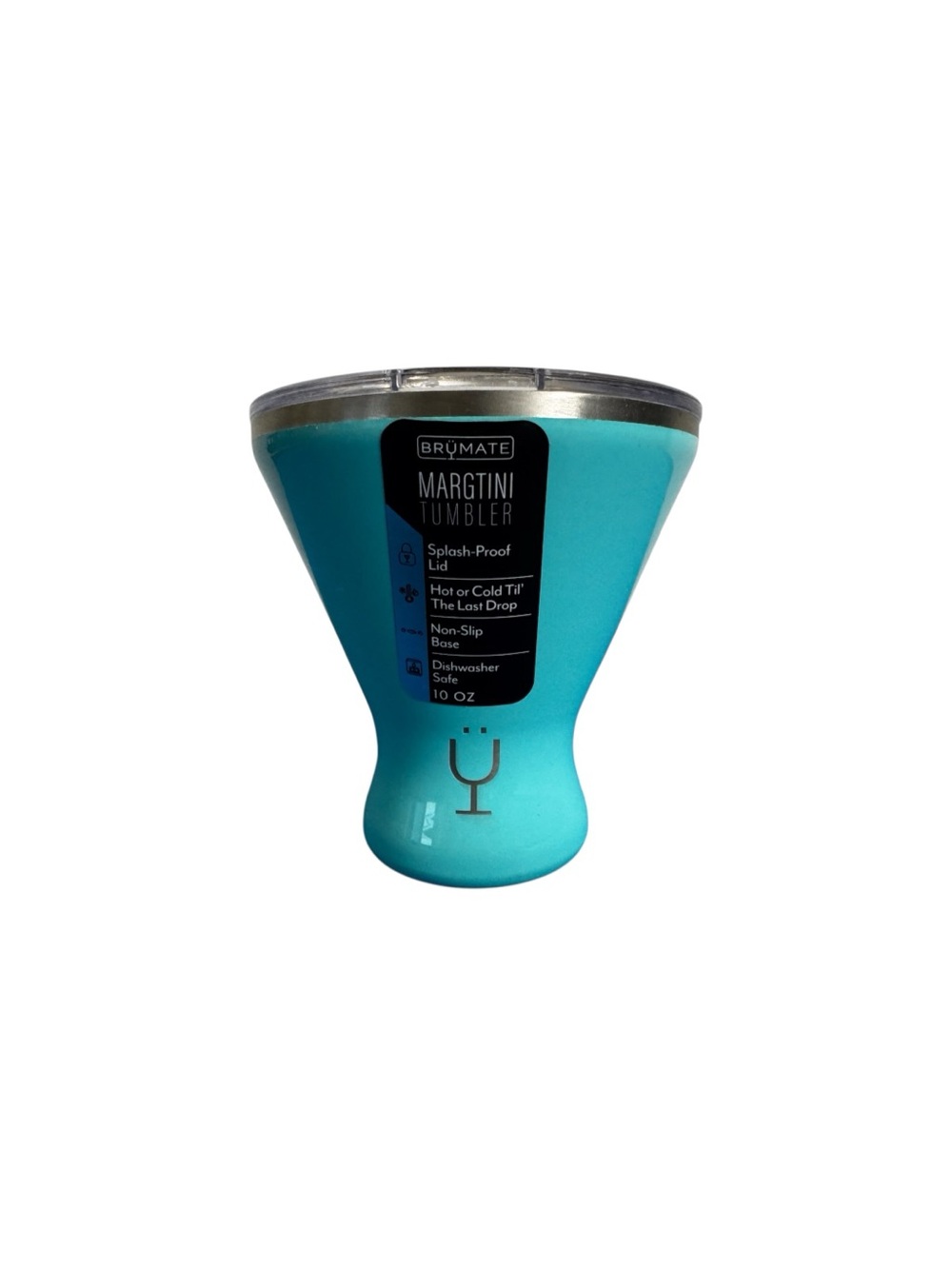 BrüMate MargTini 10oz Aqua Insulated Martini Tumbler w/ Slide Lid